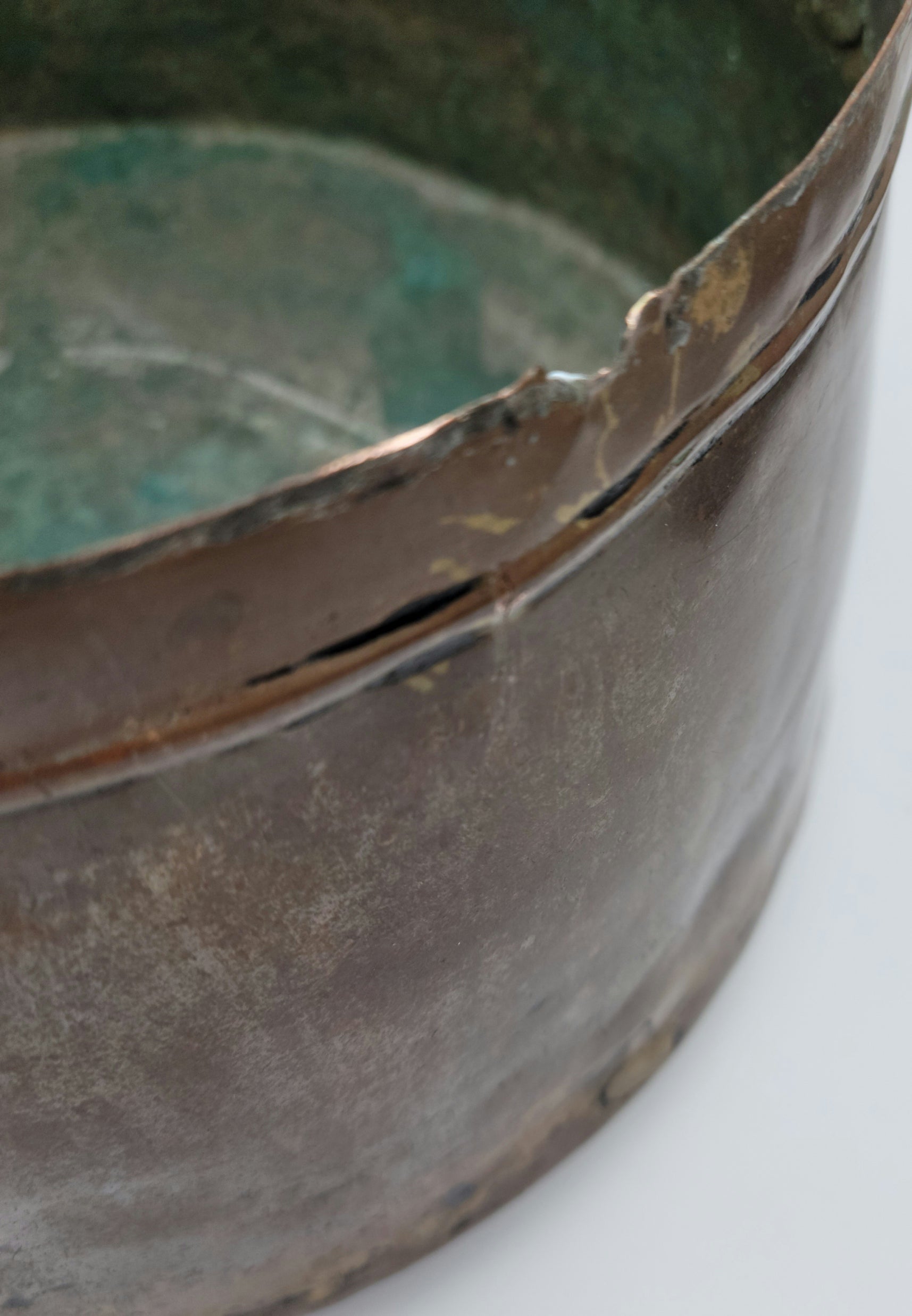 Turkish / Mediterranean Patinated Tinned Copper Two-Handle Cooking Vessel Pot and Lid. Old Decorative Metalware Container - Grannies Garage