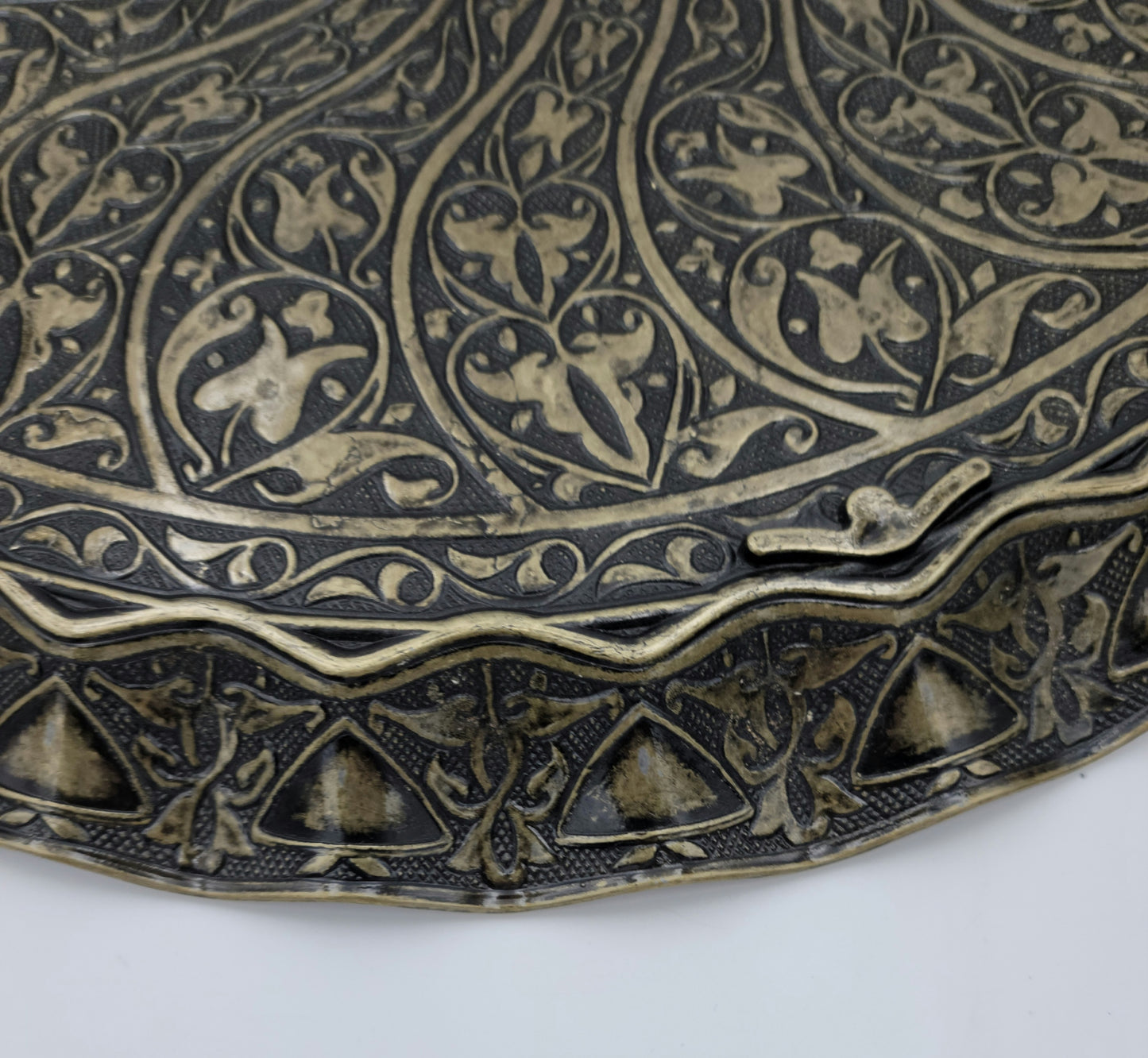 Turkish Ottoman Coffee Tea Serving Tray – 13.75 Inches, Wavy Zamac Tray - Grannies Garage
