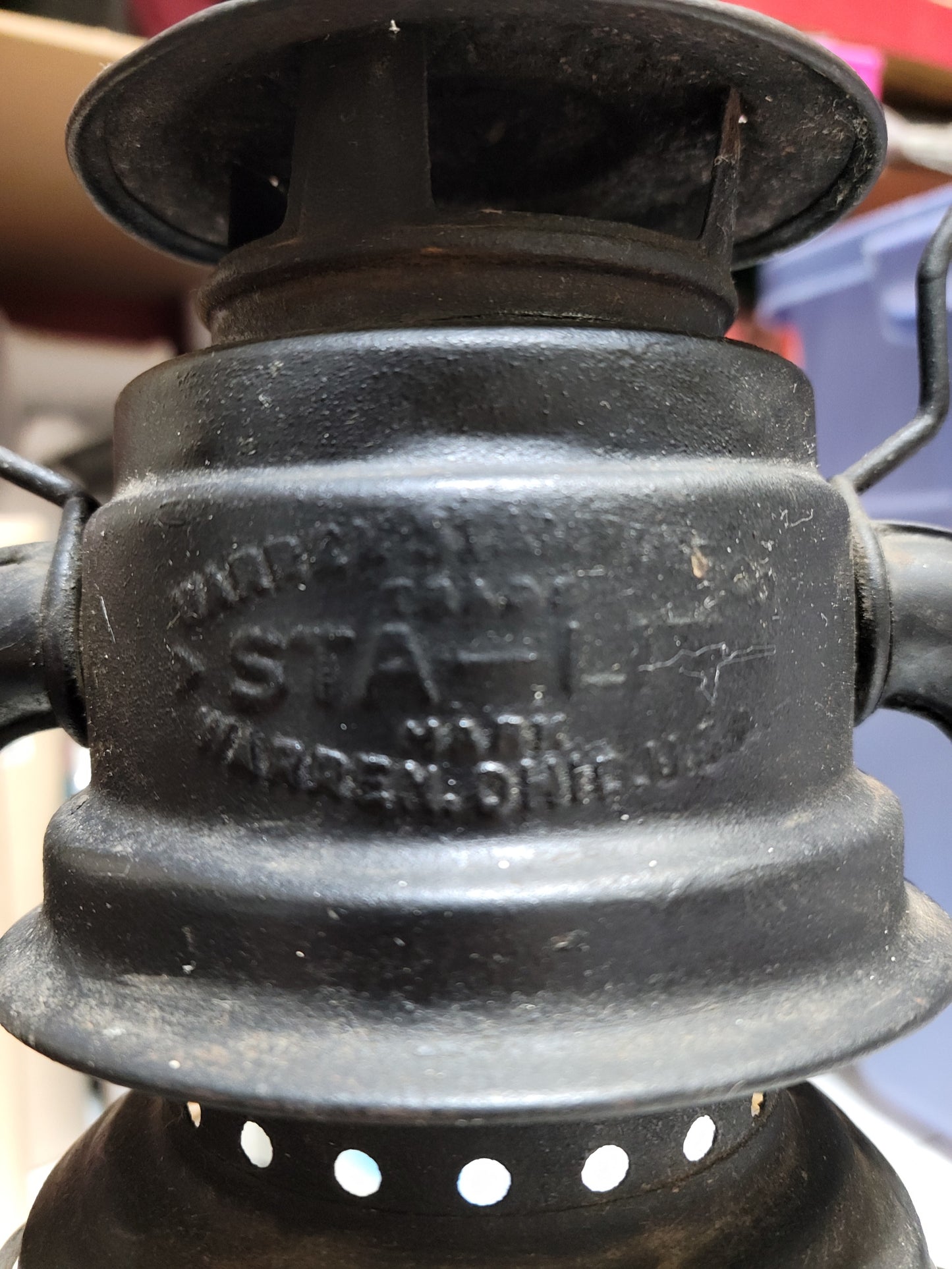 VINTAGE Sta Lit Warren Stamping Lantern - 14" Height - Grannies Garage