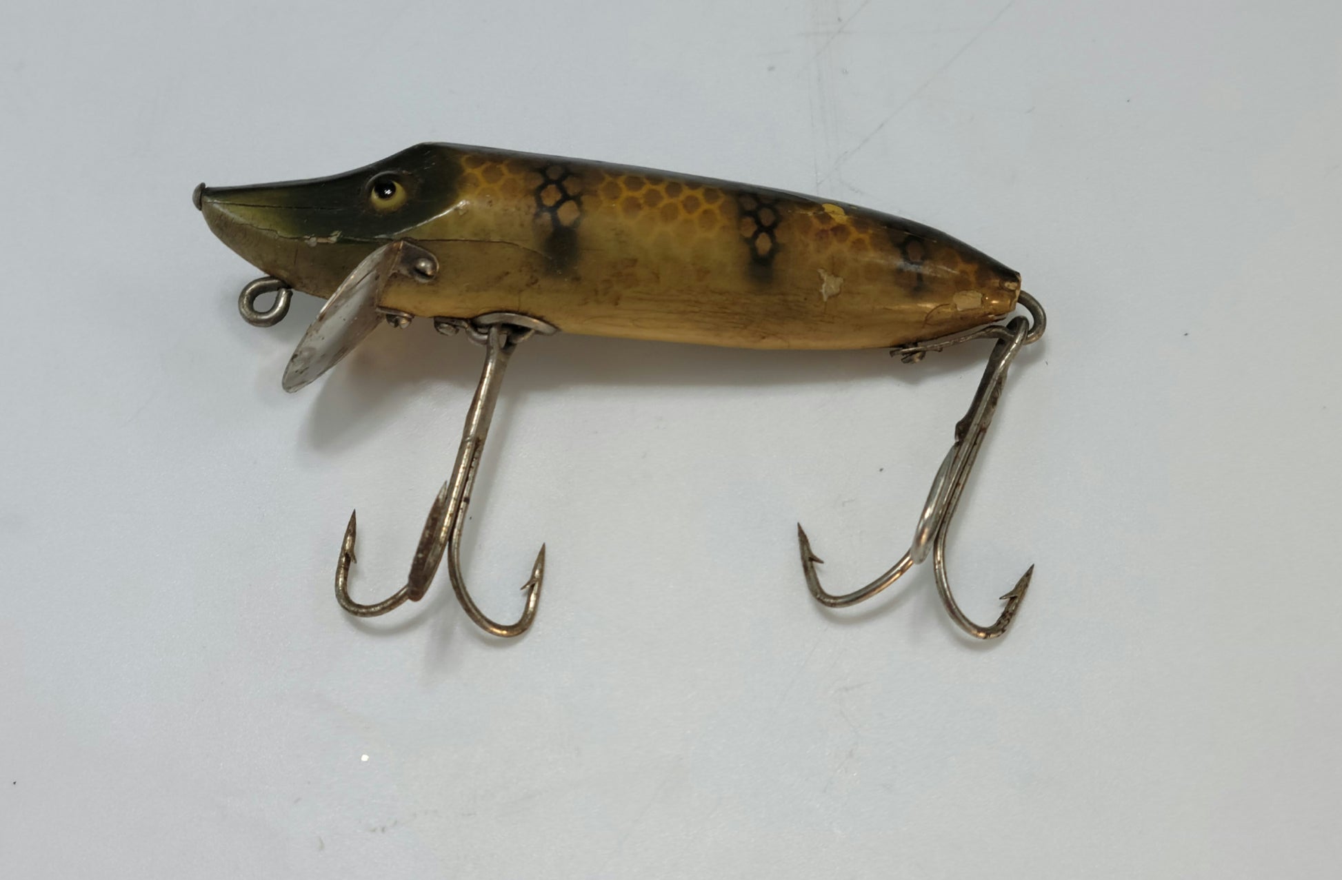 Heddon Fishing lure Dowagiac Minnow with paper and box.1920 to 1927 - Grannies Garage