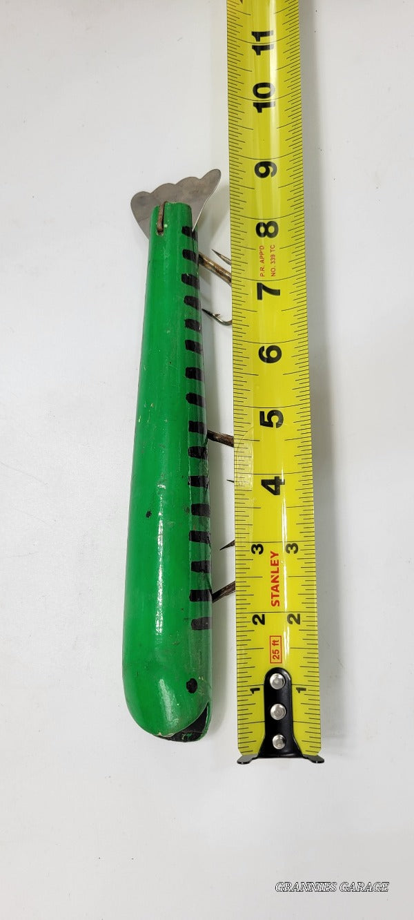 Vintage Wood 9" 3 Hook Fishing Lure - Grannies Garage