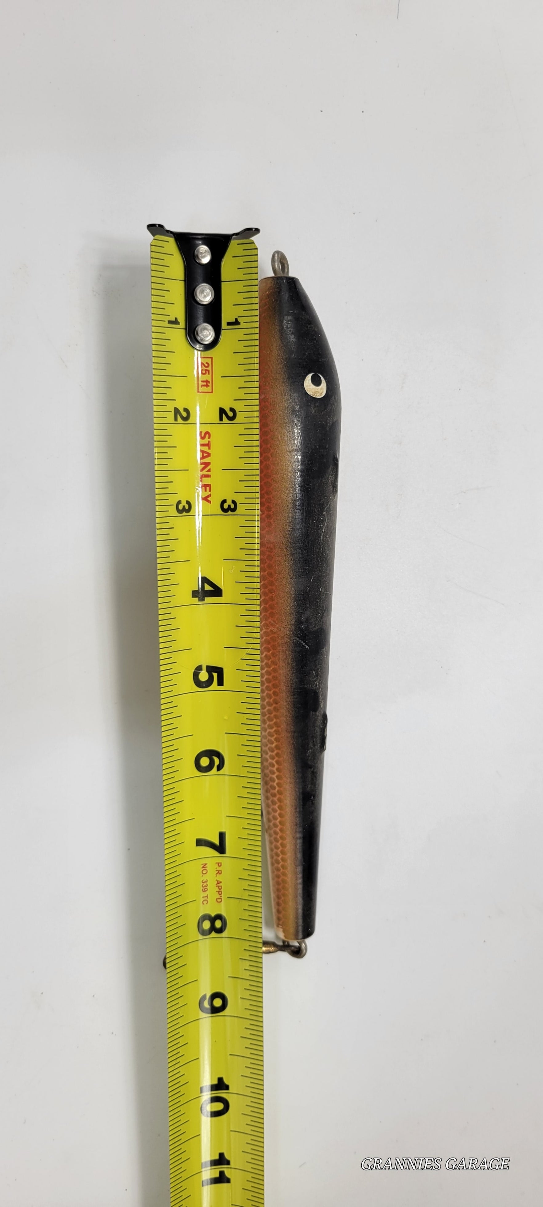 Vintage Weighted Black and Orange- 3 hook-9" Fishing Lure - Grannies Garage