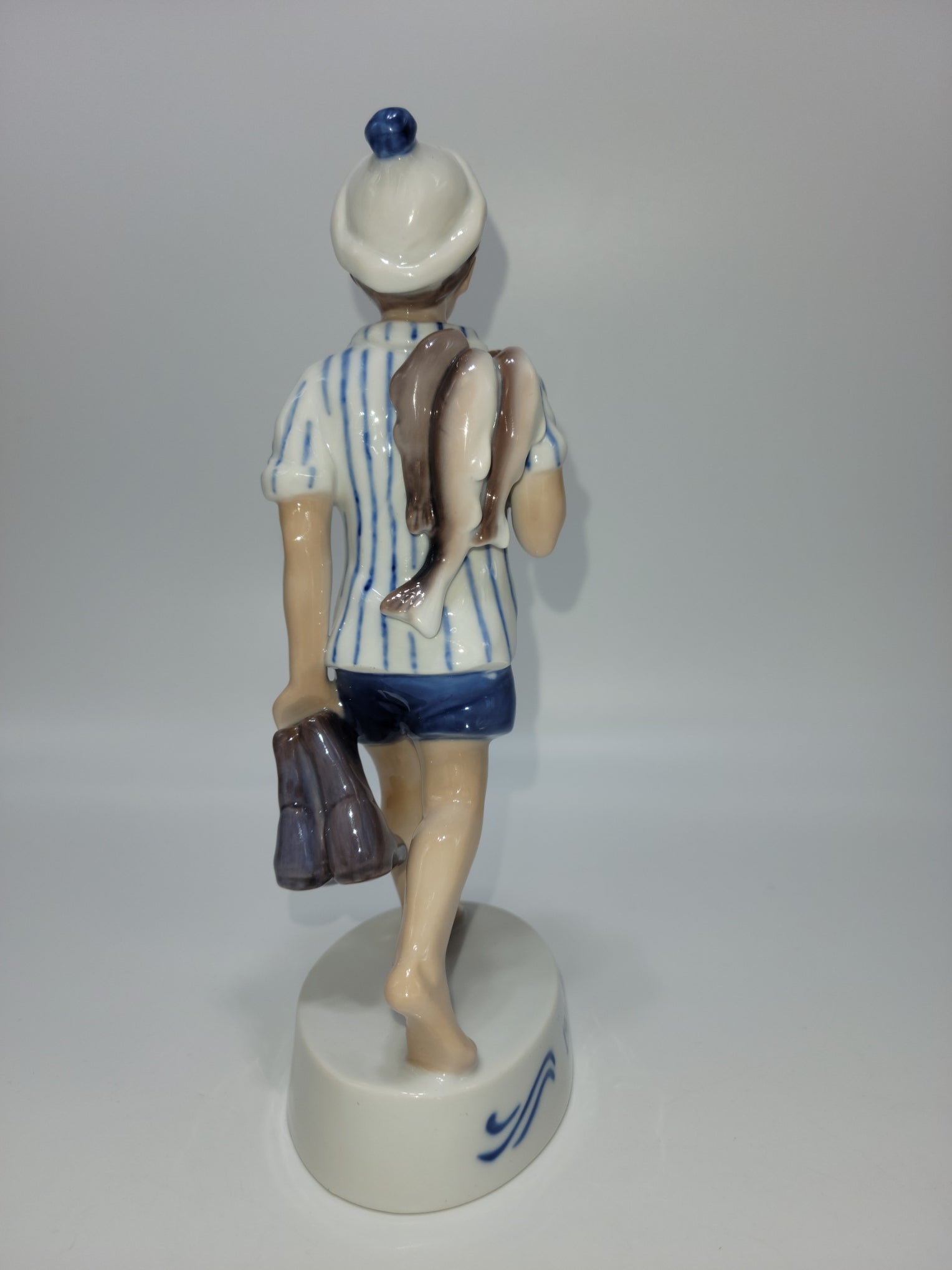 Bing And Grondahl Figurine Of The Year 1984 Peter with Barefeet and Fish by Soren Brunoem - Grannies Garage