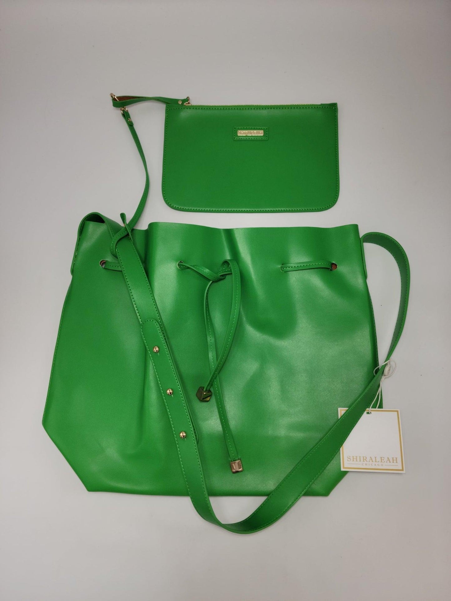 Shiraleah Aria Drawsting Shoulder Bag - Tote - Purse Fern 12hx16w - Grannies Garage