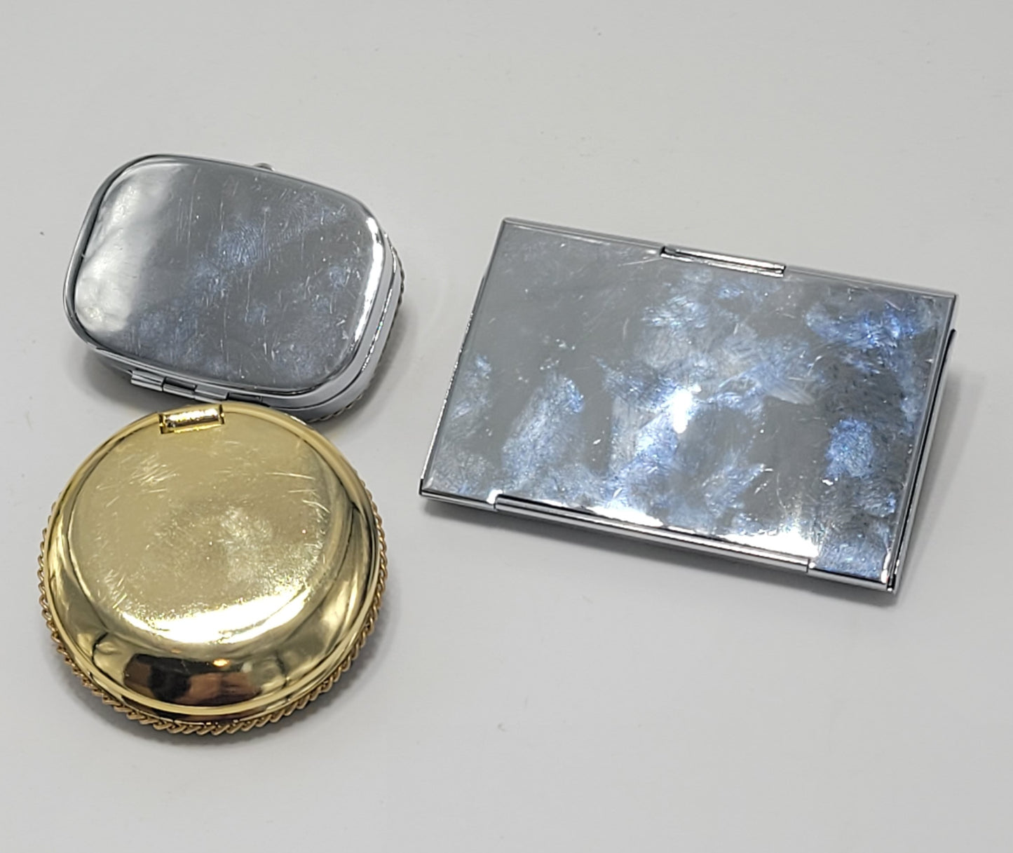 Set of Jeweled Compact Mirror, Pill Box, & Card Holder - Grannies Garage