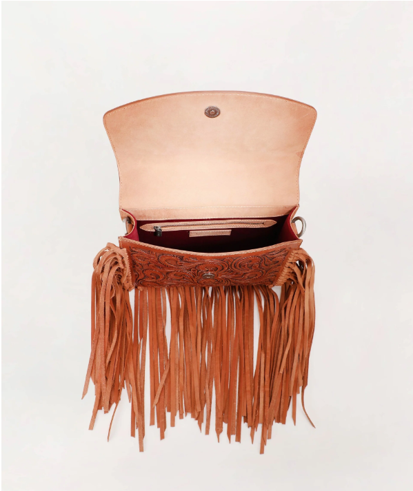 Classic Flap Medium Tassel Bag Floria Hand tooled