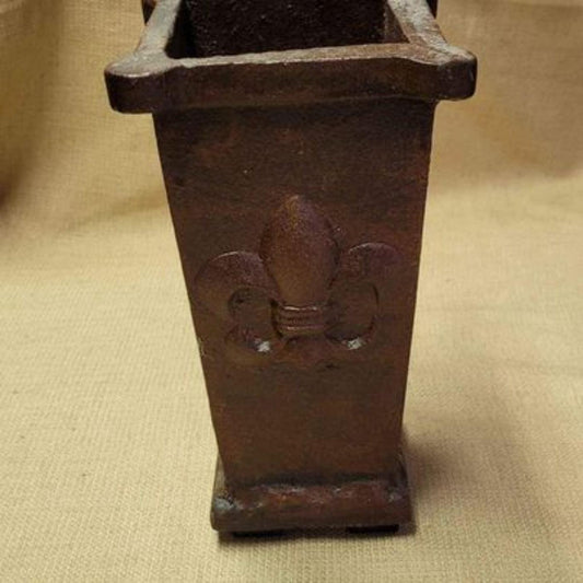 Vase - Cast Iron - with fleur de lis pattern - Grannies Garage