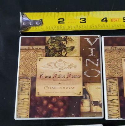 Coasters Set of 4 Chardonnay Vino - Grannies Garage