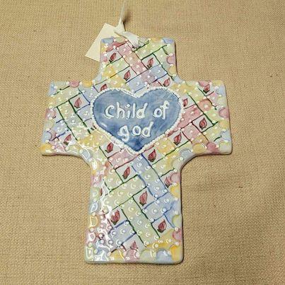 Cross - Sydell Pottery "Child of God" Cross NEW! - Grannies Garage
