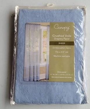 Curtain - Drapery Crushed Voile Blue Panel - Grannies Garage