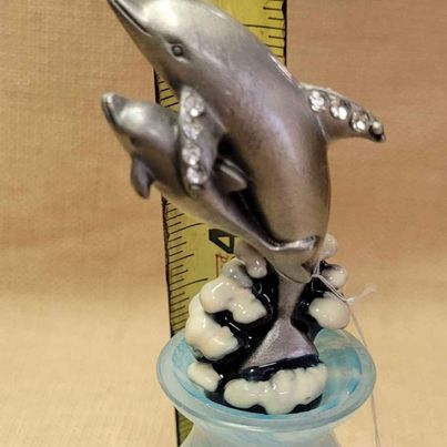 Blue Bottle with Dolphin - Grannies Garage