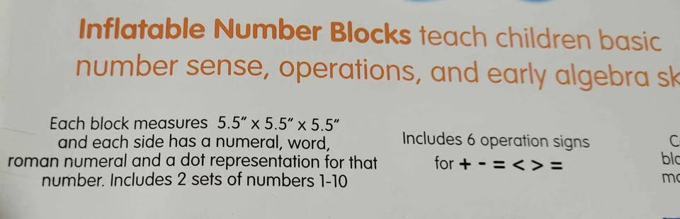 Game - Inflatable number blocks NEW - - Grannies Garage
