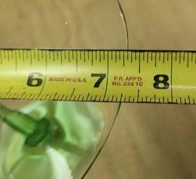 Green Glass stem serving dish - Grannies Garage