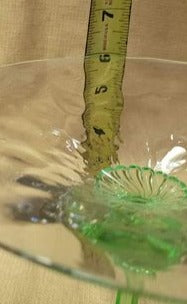 Green Glass stem serving dish - Grannies Garage