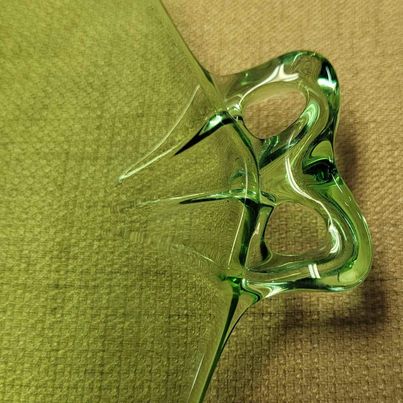 Kitchen - Green Depression Glass Plate - Grannies Garage