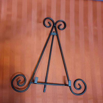 Hardware - Plate Stand with scroll on top and bottom - Black - NEW! - Grannies Garage