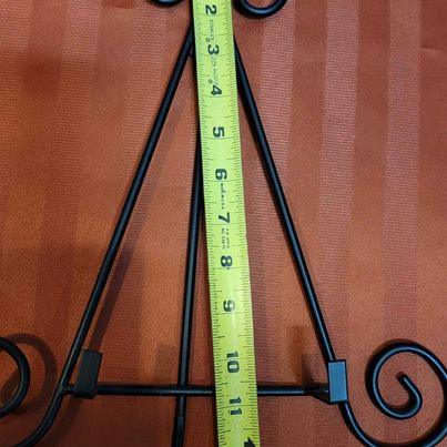 Hardware - Plate Stand with scroll on top and bottom - Black - NEW! - Grannies Garage