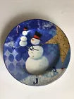 Collectible - Oneida Set Of 4 Snowman Stoneware Dessert Salad Plates - Grannies Garage