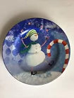 Collectible - Oneida Set Of 4 Snowman Stoneware Dessert Salad Plates - Grannies Garage