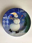 Collectible - Oneida Set Of 4 Snowman Stoneware Dessert Salad Plates - Grannies Garage