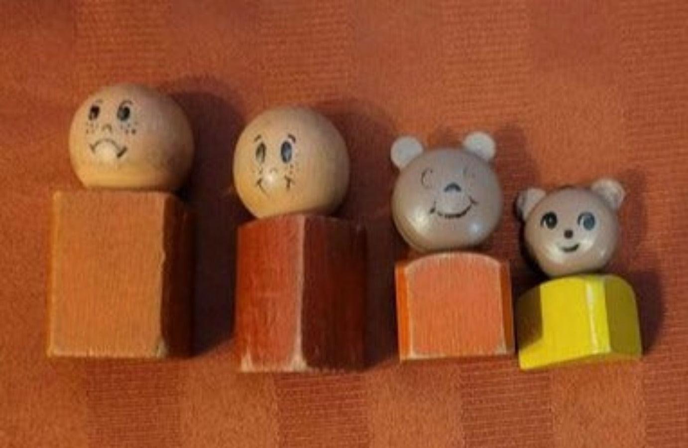 Vintage - Fisher Price shape wood People - Collectible - Grannies Garage