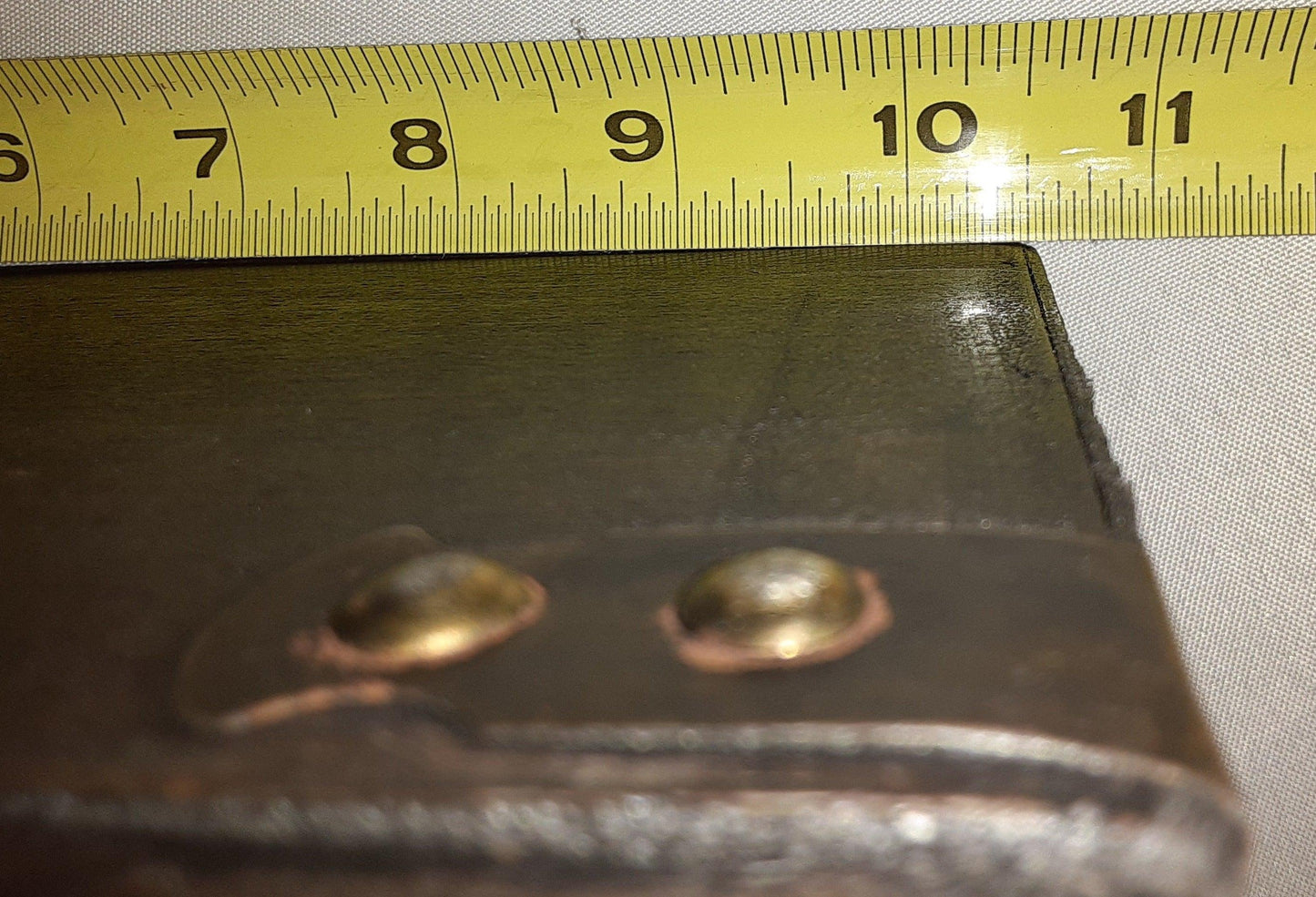 Box - Two Tone Brown Trunk Wood and Faux Leather Small Treasure Chest - Grannies Garage