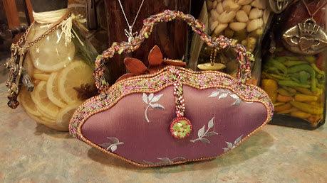Mary Frances Hand Bag Pink Flowers Retired Design - Grannies Garage