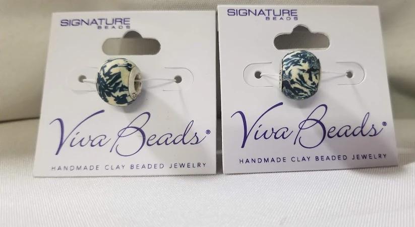 Jewelry - Viva Beads Polymer Clay Bead Dutch Blue Series - Grannies Garage