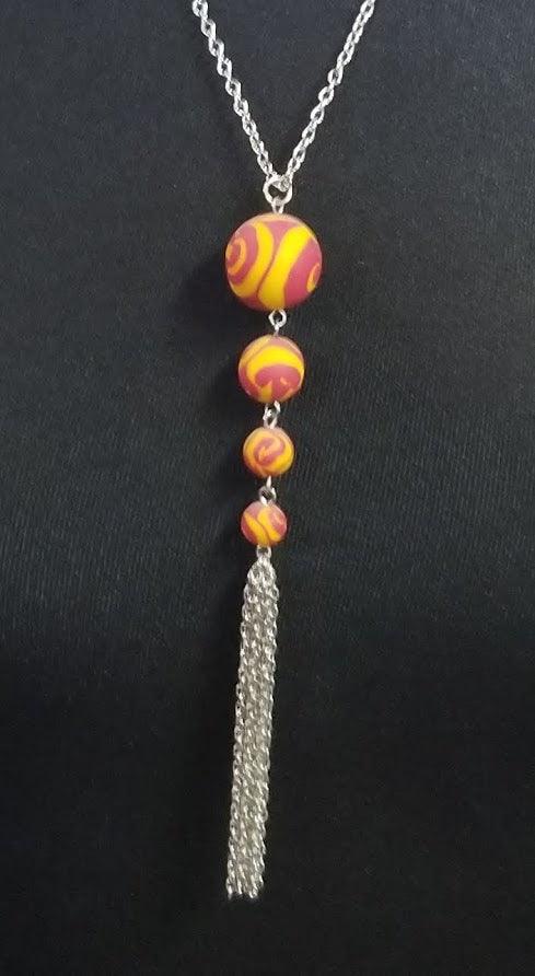 Jewelry - 4 Bead Pendent with Tassel Necklace - Choice of Viva Beads Colors - Limited Quantities - Grannies Garage