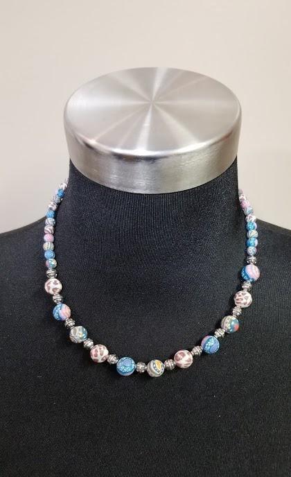 Jewelry - Viva Bead Clay Med Beads, Silver Beaded Necklace (5 Choices of colors) - Grannies Garage