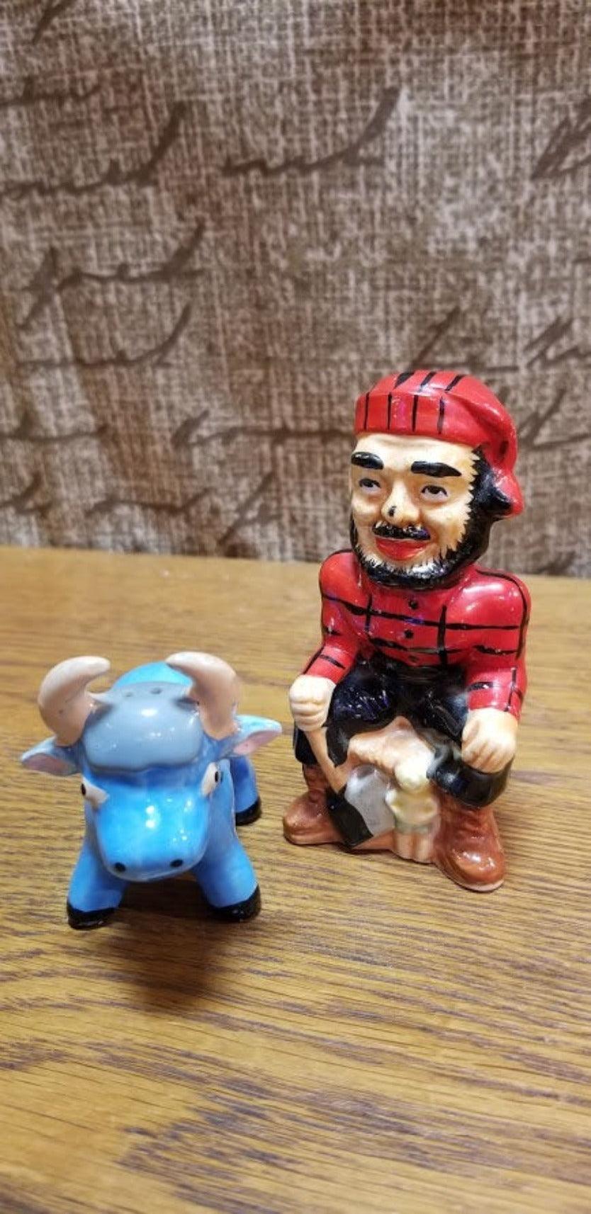 Salt Pepper - Paul Bunyan and Ox Salt and Pepper - Grannies Garage