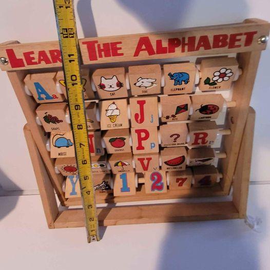 Toys - Learn the Alphabet vintage wood ABC flip blocks - Grannies Garage
