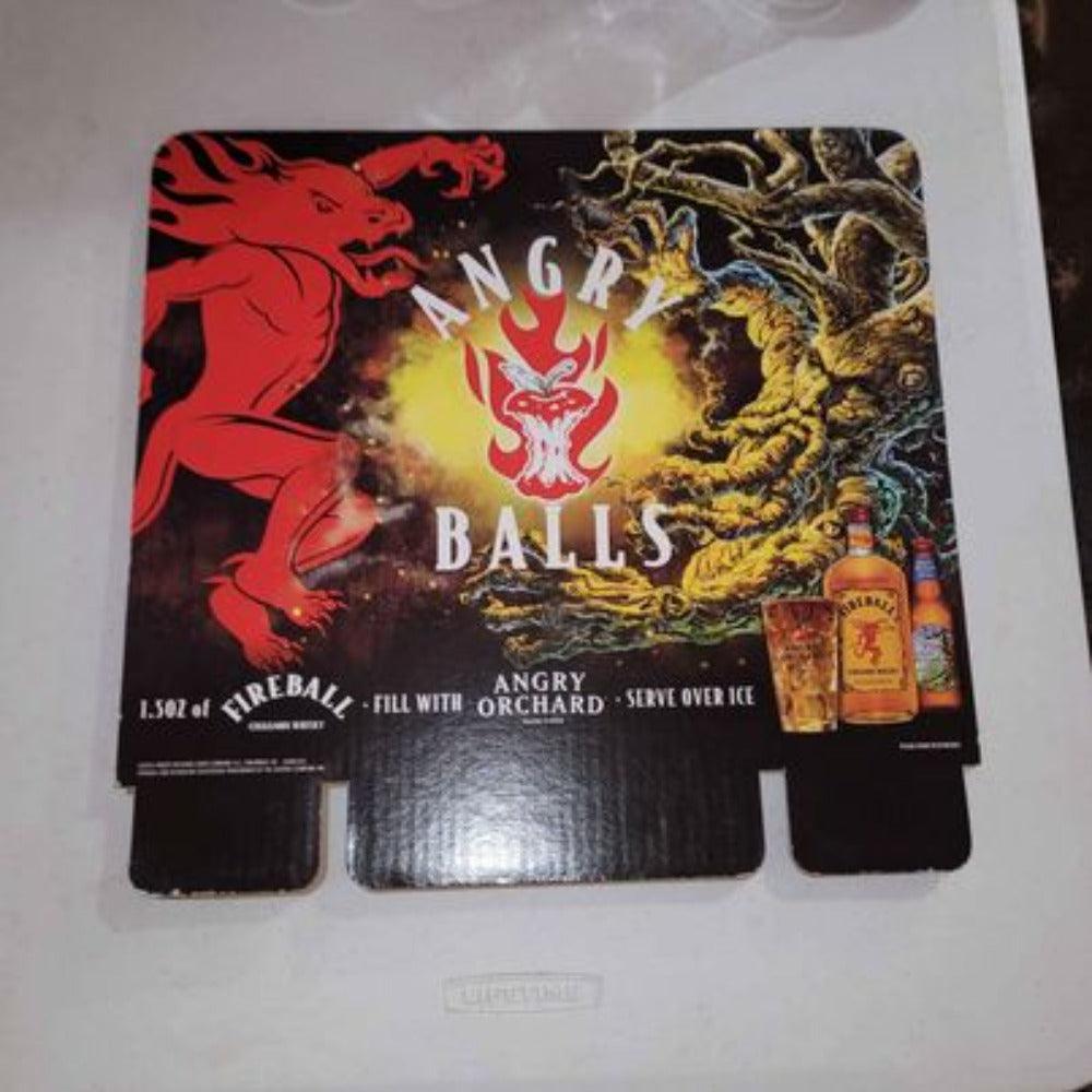 Art - Angry Balls Cardboard Sign