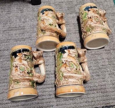 Vintage - set of 4 Beer steins - Grannies Garage