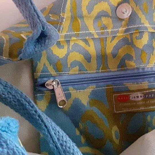 Rock Flower Paper Bucket Shoulder Bag Buckhara Ocean - Grannies Garage