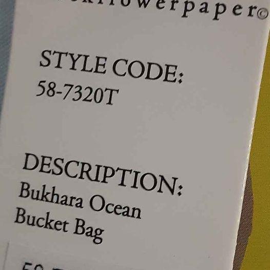Rock Flower Paper Bucket Shoulder Bag Buckhara Ocean - Grannies Garage