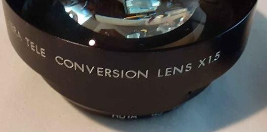 Camera - Black TV camera Tele Conversion lens 1.5 - Grannies Garage