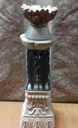 Candle Holder- Decorative scroll Black - Grannies Garage