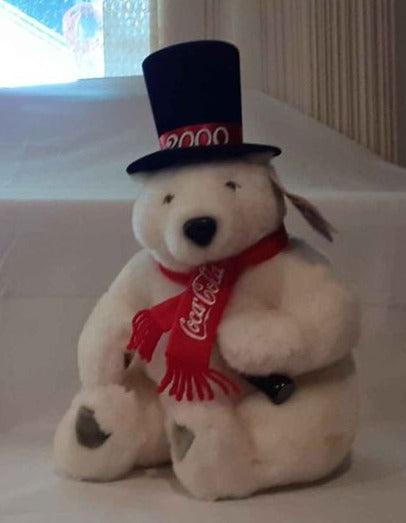 Plush - Coke 2000 Bear -stuffed animal NEW! - Grannies Garage