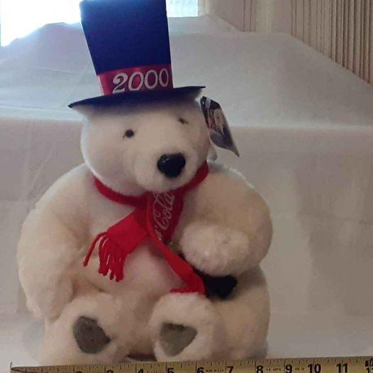 Plush - Coke 2000 Bear -stuffed animal NEW! - Grannies Garage