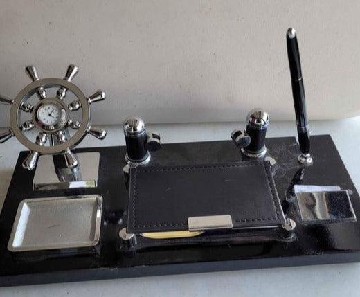 Writing Desk organization set - Black with ship wheel - Grannies Garage