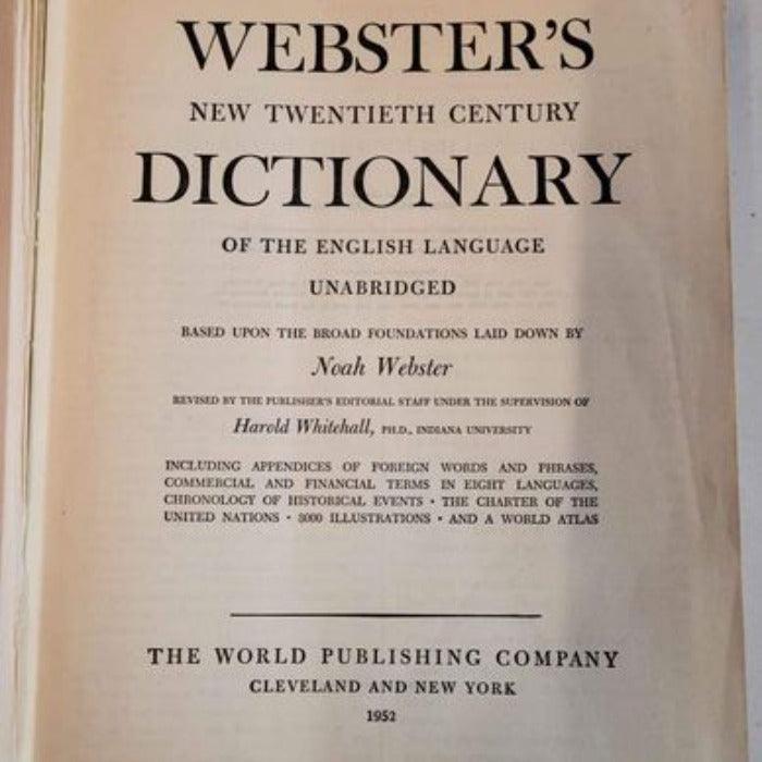 Book - Webster's New Twentieth Century Dictionary 1952 - Grannies Garage