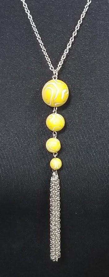 Jewelry - 4 Bead Pendent with Tassel Necklace - Choice of Viva Beads Colors - Limited Quantities - Grannies Garage