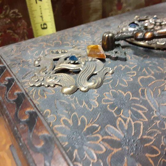 Box - Custom Jeweled trunk with drawer - Grannies Garage