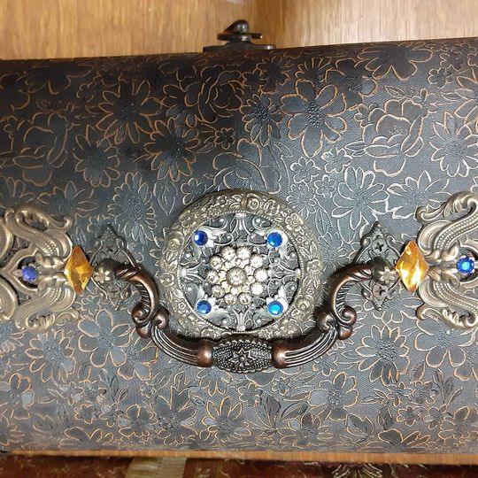 Box - Custom Jeweled trunk with drawer - Grannies Garage