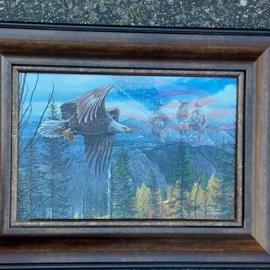 Military, Soldier, Flag, Eagle art work - Grannies Garage