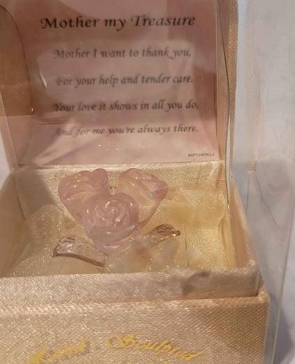Gift - Pink Rose Mother my Treasure and decorative box a gift from the heart - Grannies Garage