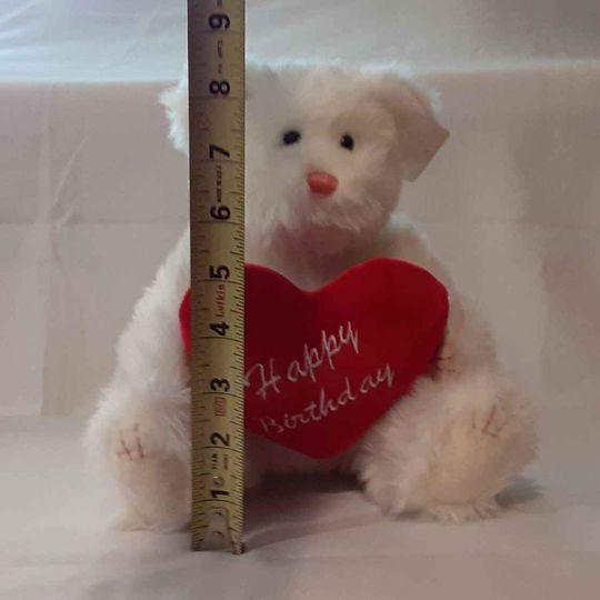 Plush - Happy Birthday - White Bear with Heart - Grannies Garage