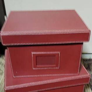 Box - 2 Decorative red storage boxes - Grannies Garage