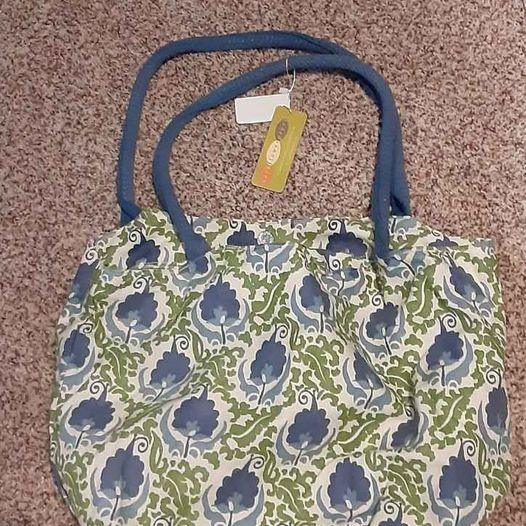 Rock Flower Paper Bucket Shoulder Bag Isabella Blue - Grannies Garage